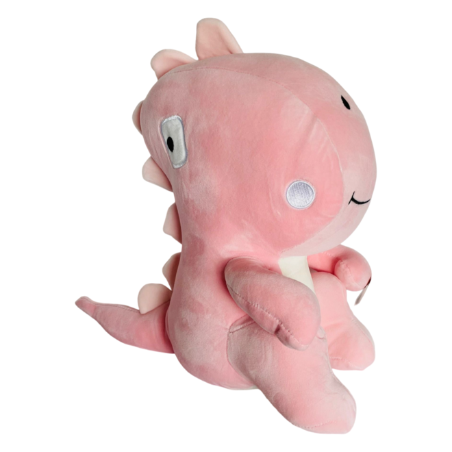 Blocky dino knuffel - 35 cm - roze