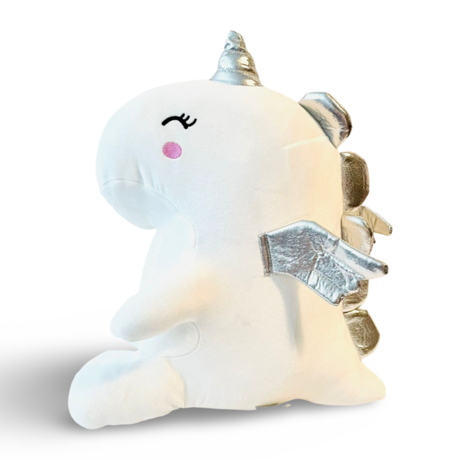 Angel dino knuffel - 30 cm - wit