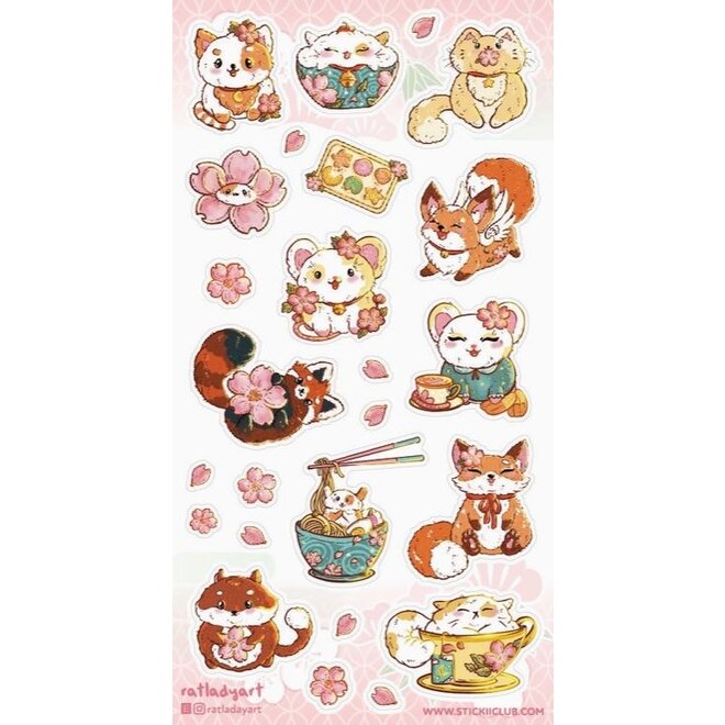 Sticker sheet - Cherry Blossom Cuties