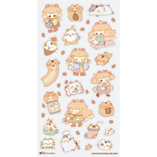 Sticker sheet - Happy Hamsters