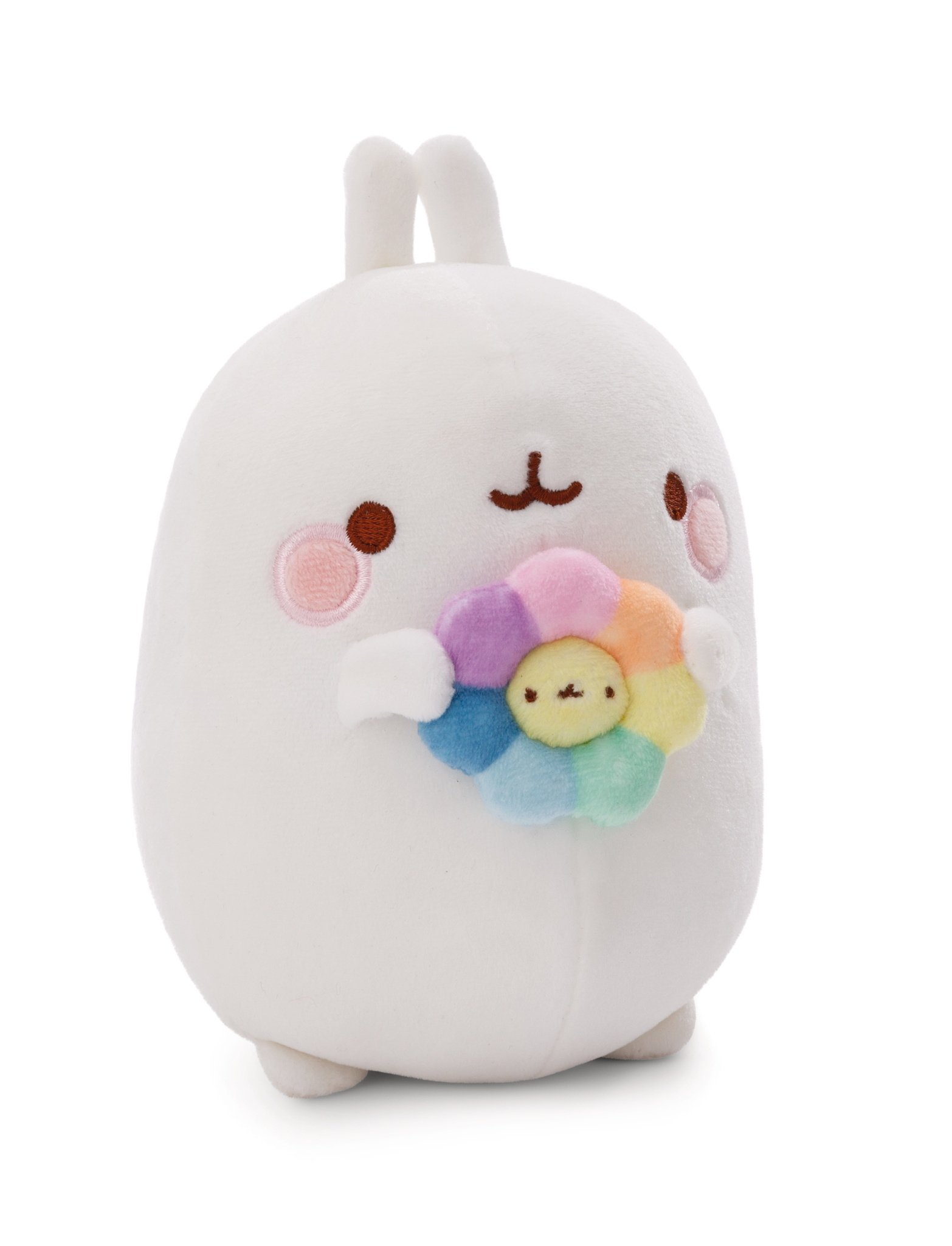 Molang Molang knuffel met bloem - 16 cm