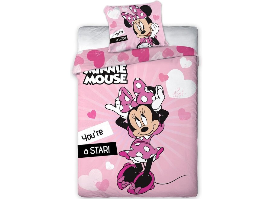 Dekbedovertrek Minnie Mouse Star 140 x 200 cm