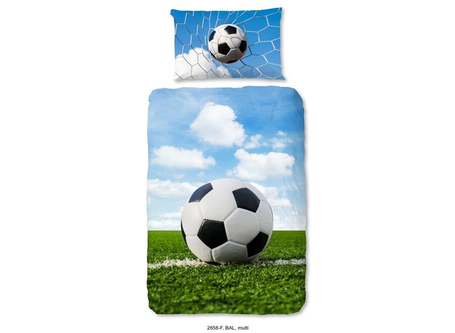 Flanel dekbedovertrek Voetbal - 140x220 + 60x70 cm