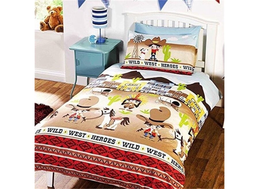 Kinder dekbedovertrek Wild West - blended katoen - 135x200 + 50x75 cm