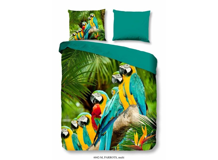 Dekbedovertrek Parrots papegaaien - microvezel - 2-persoons (200x220 + 2st 60x70cm)