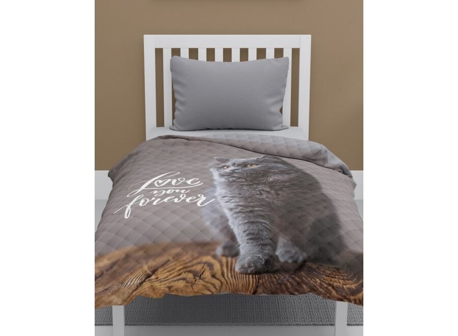 Sprei Kat love forever - 1-persoons (170x210 cm)