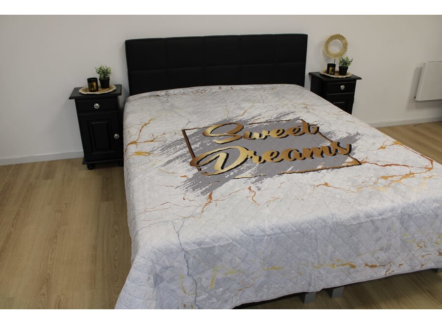 Sprei Sweet Dreams marmer look - 2-persoons (220x240 cm)