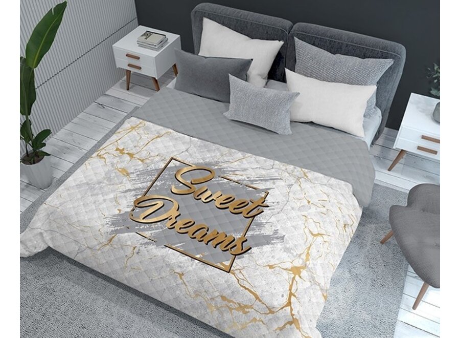 Sprei Sweet Dreams marmer look - 2-persoons (220x240 cm)