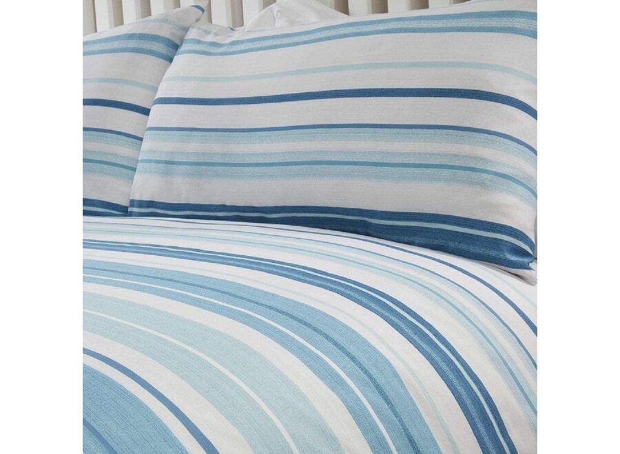 Dekbedovertrek Staford stripe blauw - blended katoen