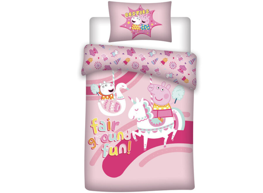 Peppa Pig dekbedovertrek unicorn - katoen - 140x200 + 65x65 cm