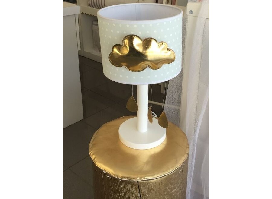 Lampje gouden wolk met druppels - Mint