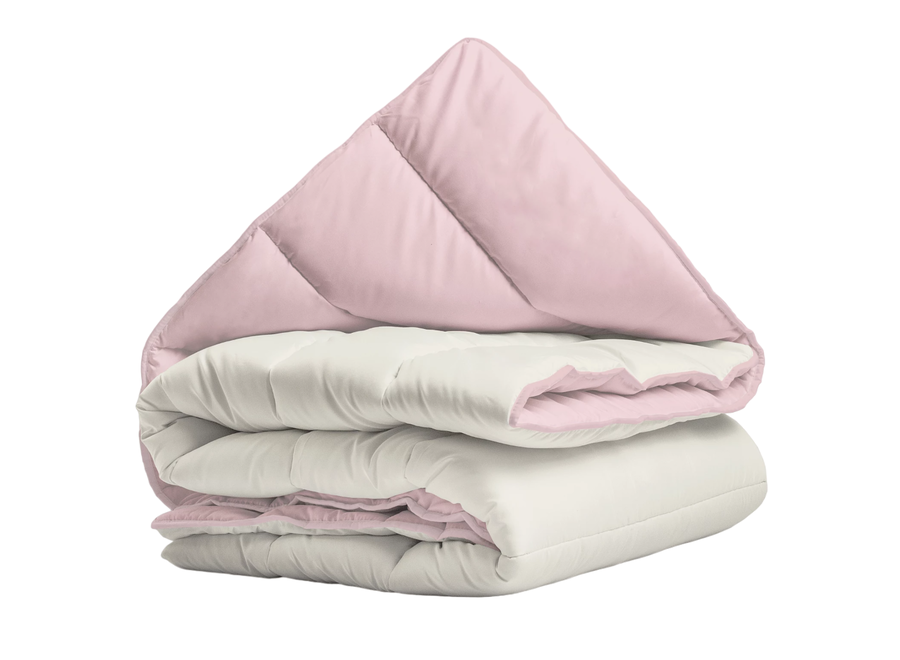 All in one dekbed -  Dekbed en overtrek in 1  - Creme/Roze