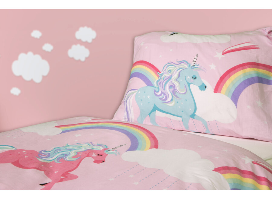 Decoware® My little unicorn kinderdekbedovertrek - katoen - 140x220 + 60x70 cm