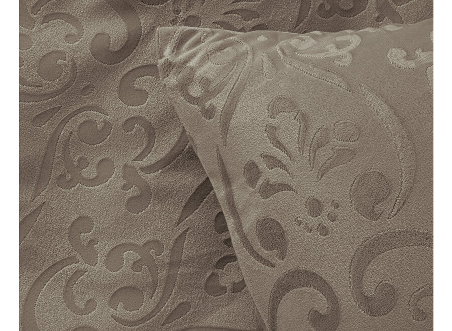 Sleeptime dekbedovertrek Sultan - embossed velvet - taupe