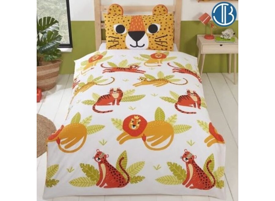 Peuter dekbedovertrek Wild cat - blended katoen - 120x150 + 40x60 cm