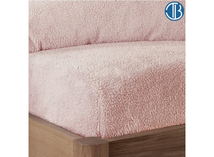 Teddy fleece hoeslaken - roze