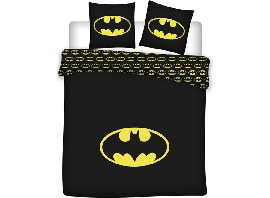 Batman kinderdekbedovertrek logo - polyester - 240x220 + 2st 63x63 cm cm