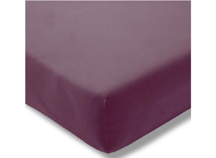 Boxspring hoeslaken - jersey - aubergine - hoekhoogte 40 cm