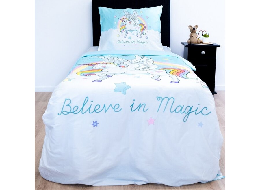 Junior dekbedovertrek Believe in magic - katoen - 120x150 + 40x60 cm