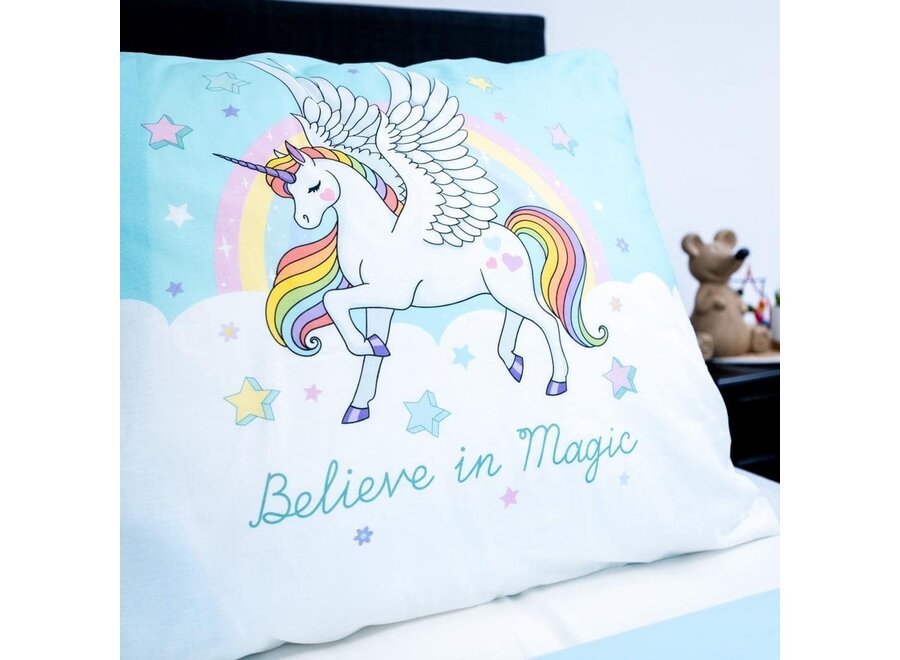 Junior dekbedovertrek Believe in magic - katoen - 120x150 + 40x60 cm