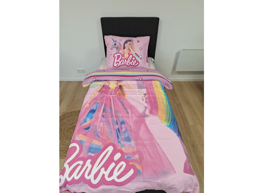 Barbie dekbedovertrek Eenhoorn - microvezel - 140x200 + 60x70 cm