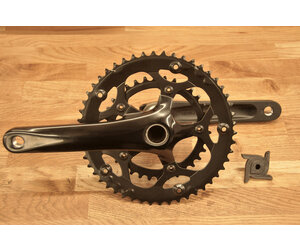 PROWHEEL Bike Crankset - 44T/48T Double Chainring With Guard, Multiple Lengths For City, MTB & E-Bikes