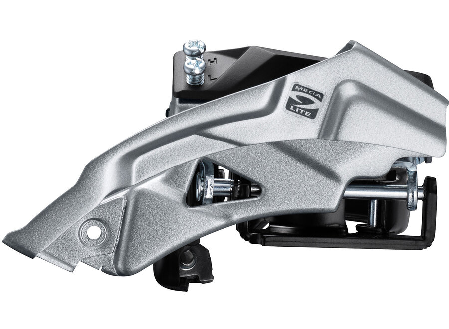 FD-M2000 Altus 9-speed MTB front derailleur, top swing, dual-pull Silver / Black 9-speed Top Swing