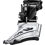 Deore M6025-H double front derailleur, high clamp, down swing, dual pull Black 10-speed conventional swing