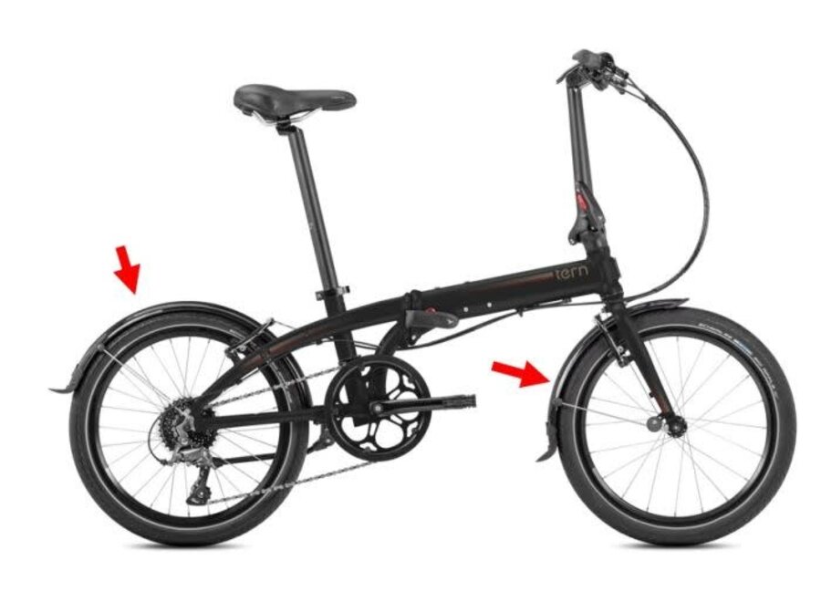 Mudguards 20inch Black for Big Apple Tyre Tern Bikes (Link C 8 /D8 )