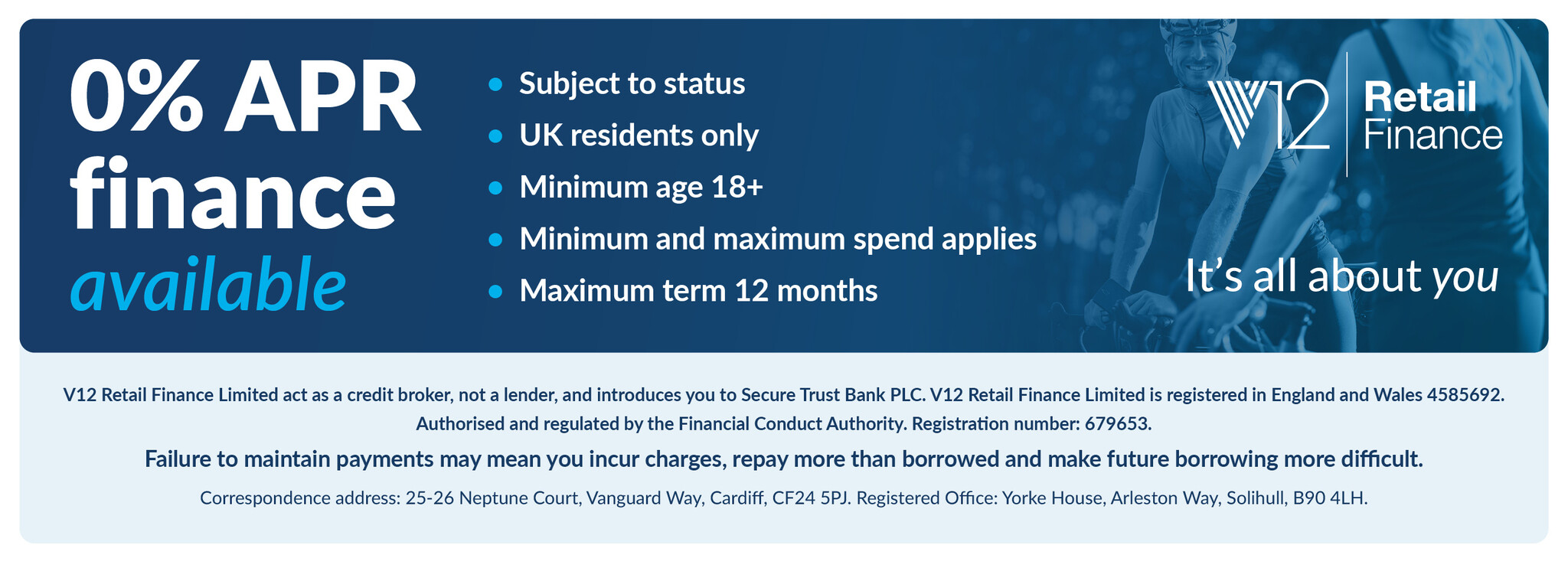 V12 Retail Finance 0% APR