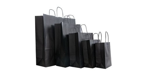 50x papieren tassen Zwart in diverse formaten
