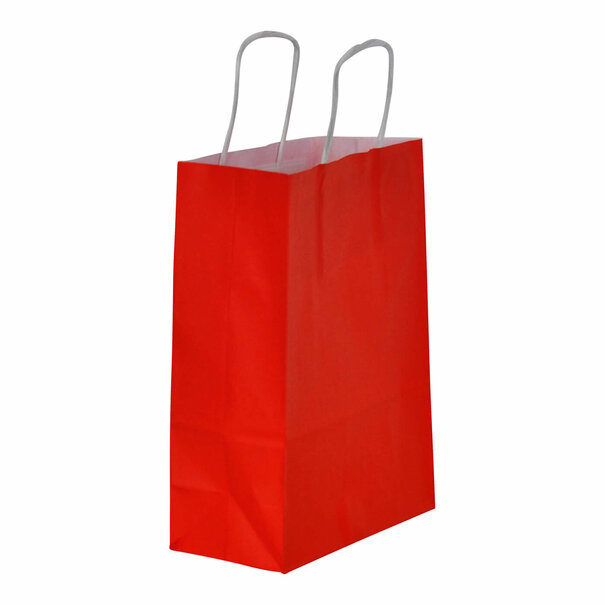 Levering uit voorraad 50x papieren tassen rood in diverse formaten