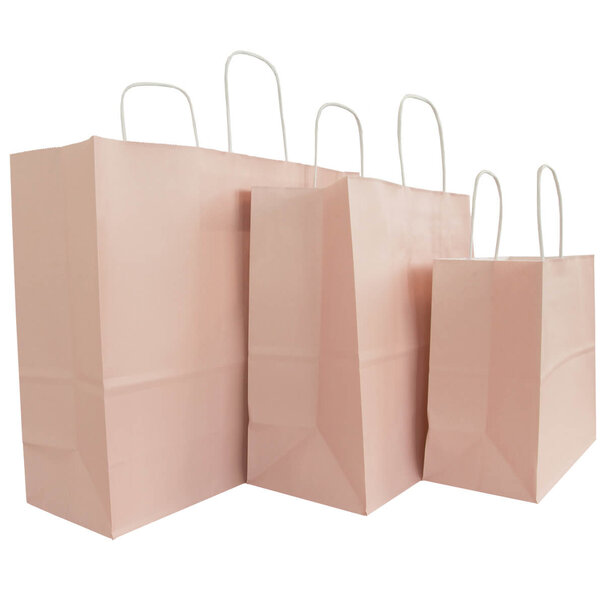 Levering uit voorraad 50x papieren tassen Oud roze