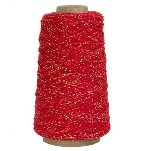 Katoenen touw Rood met goud 2mm x 300m