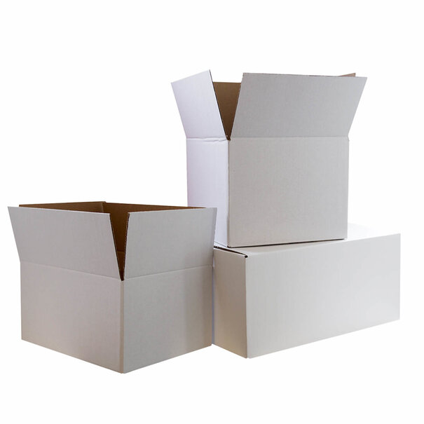 Levering uit voorraad Kartonnen dozen wit  350x250x150mm