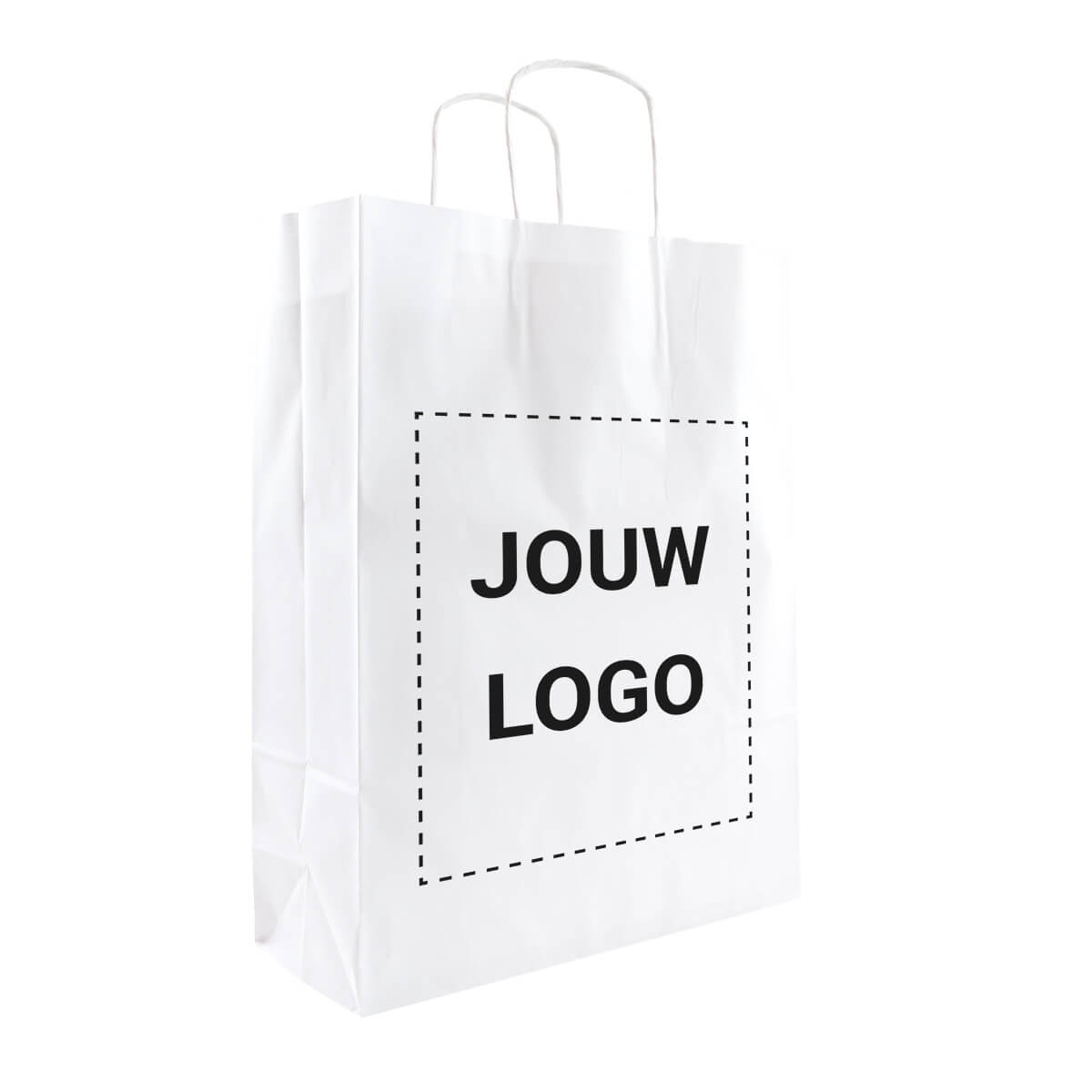 Papieren tassen A3 Wit met 1 of 2 kleuren bedrukt - Al €1,14 per stuk !