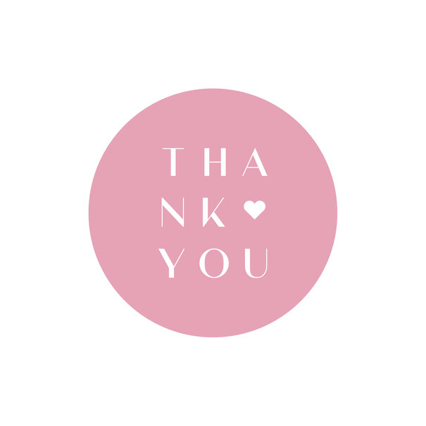 Levering uit voorraad 500x sticker 'Thank You' 40mm