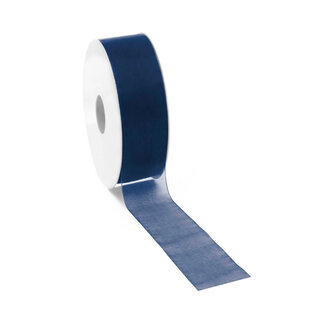 Organza lint Donkerblauw 25mm x 50m