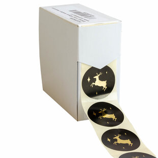 500x sticker Golden Reindeer 40mm