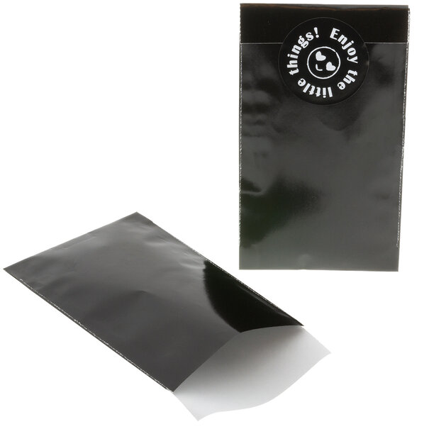 Levering uit voorraad 200x papieren zakjes Zwart 7x13cm