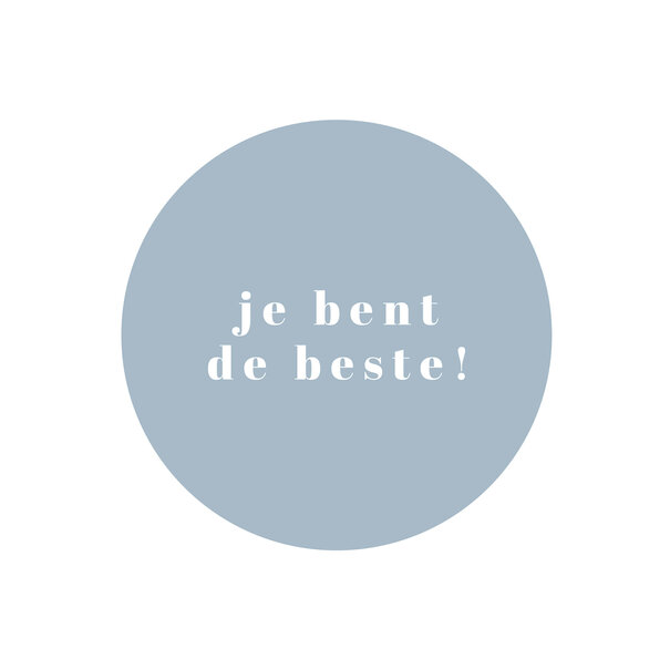 Levering uit voorraad 500x sticker 'Je bent de beste' Blauw 40mm