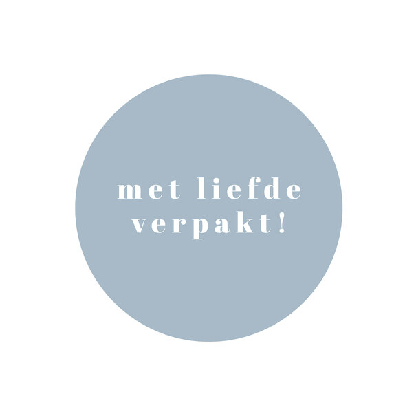 Levering uit voorraad 500x sticker 'Met liefde verpakt' Blauw 40mm