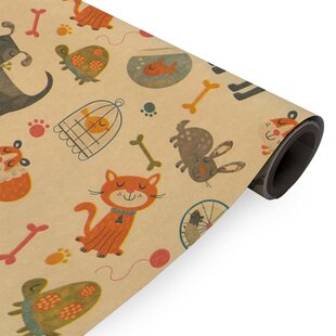 Inpakpapier Bruin + dierenprint 50cm x 200mtr