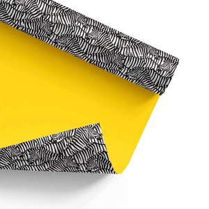 Levertijd ca. 5 werkdagen Inpakpapier Zebra-patroon + geel 30cm x 200mtr