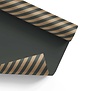 Inpakpapier Bruin kraft zwart effen + streepjes 50cm x 200mtr