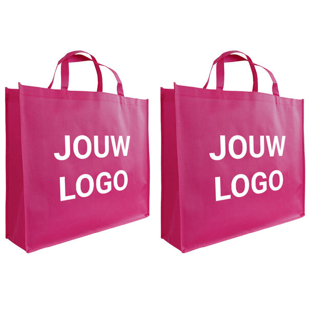 Levertijd ca.10 werkdagen Shopper bedrukken Fuchsia non woven 54x14x45cm - Spoed