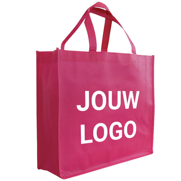 Spoedlevering: Levertijd ca. 7 werkdagen Shopper bedrukken Fuchsia non woven 42x12x35cm - Spoed