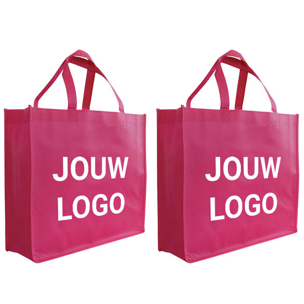 Spoedlevering: Levertijd ca. 7 werkdagen Shopper bedrukken Fuchsia non woven 42x12x35cm - Spoed