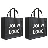 Shopper bedrukken Zwart non woven 42x12x35cm - Spoed