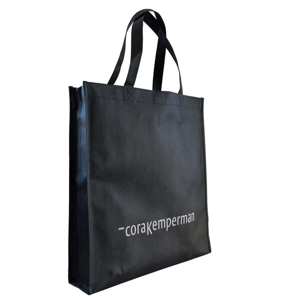 Levertijd ca.10 werkdagen 10x Shopper bedrukken Zwart non woven 40x9x42cm - Spoed